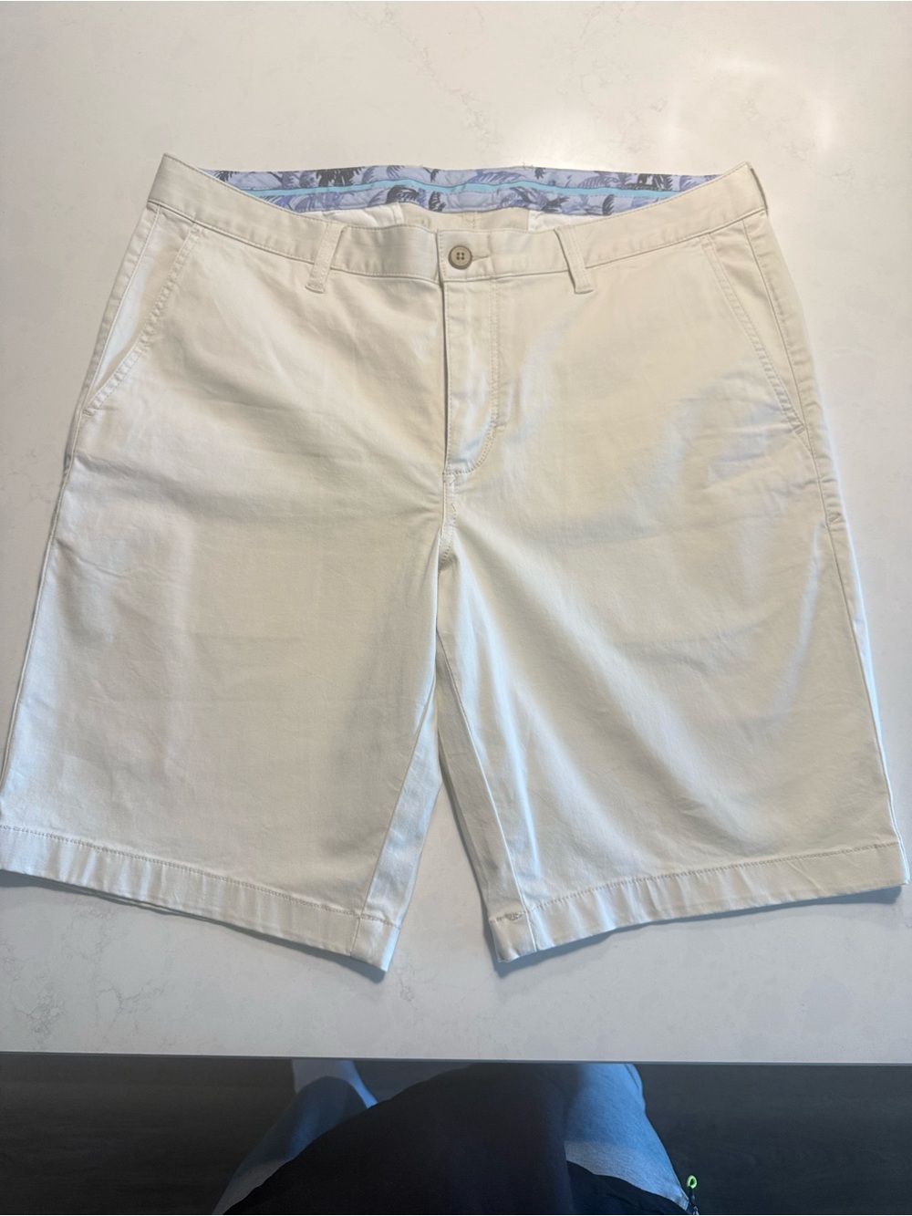 Tommy Bahama Cream Flat Front Chino Shorts